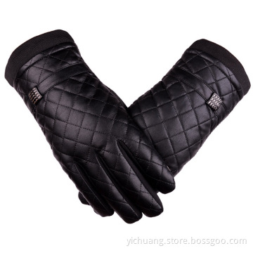 gant pour femme en cuir emboridery avec doublure en polyster